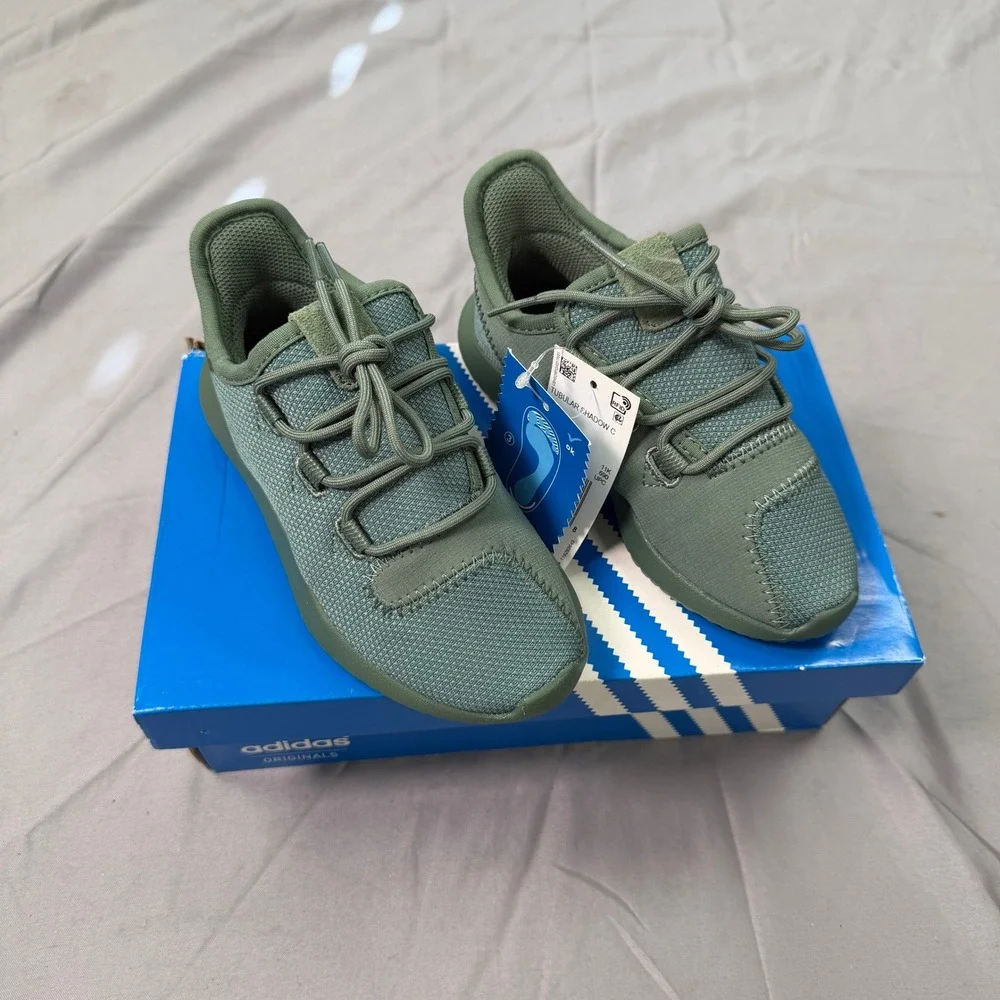Adidas Originals Tubular Shadow C Olive Green Kids Sneakers BZ0342 Size 11.5K